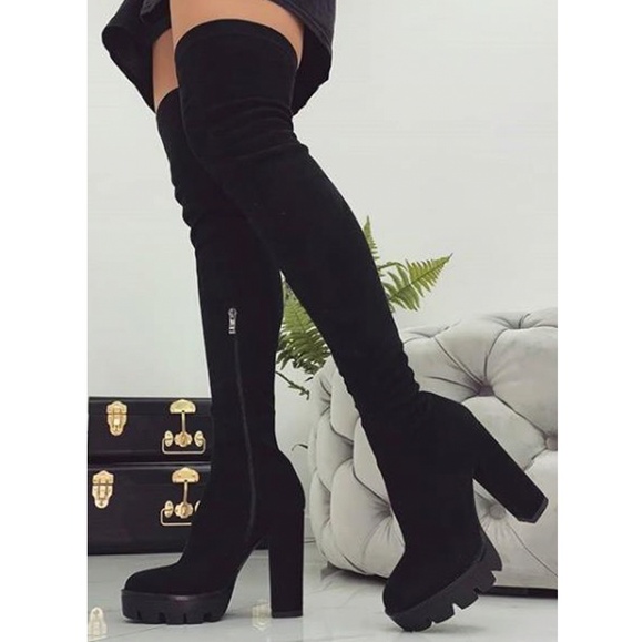 COPY - Size 9 chunky platform thigh high boots - Picture 6 of 8